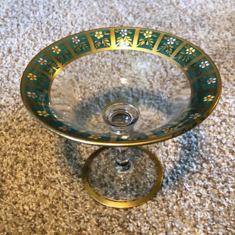 Vintage Decorated Gold Trimmed Candy Dish